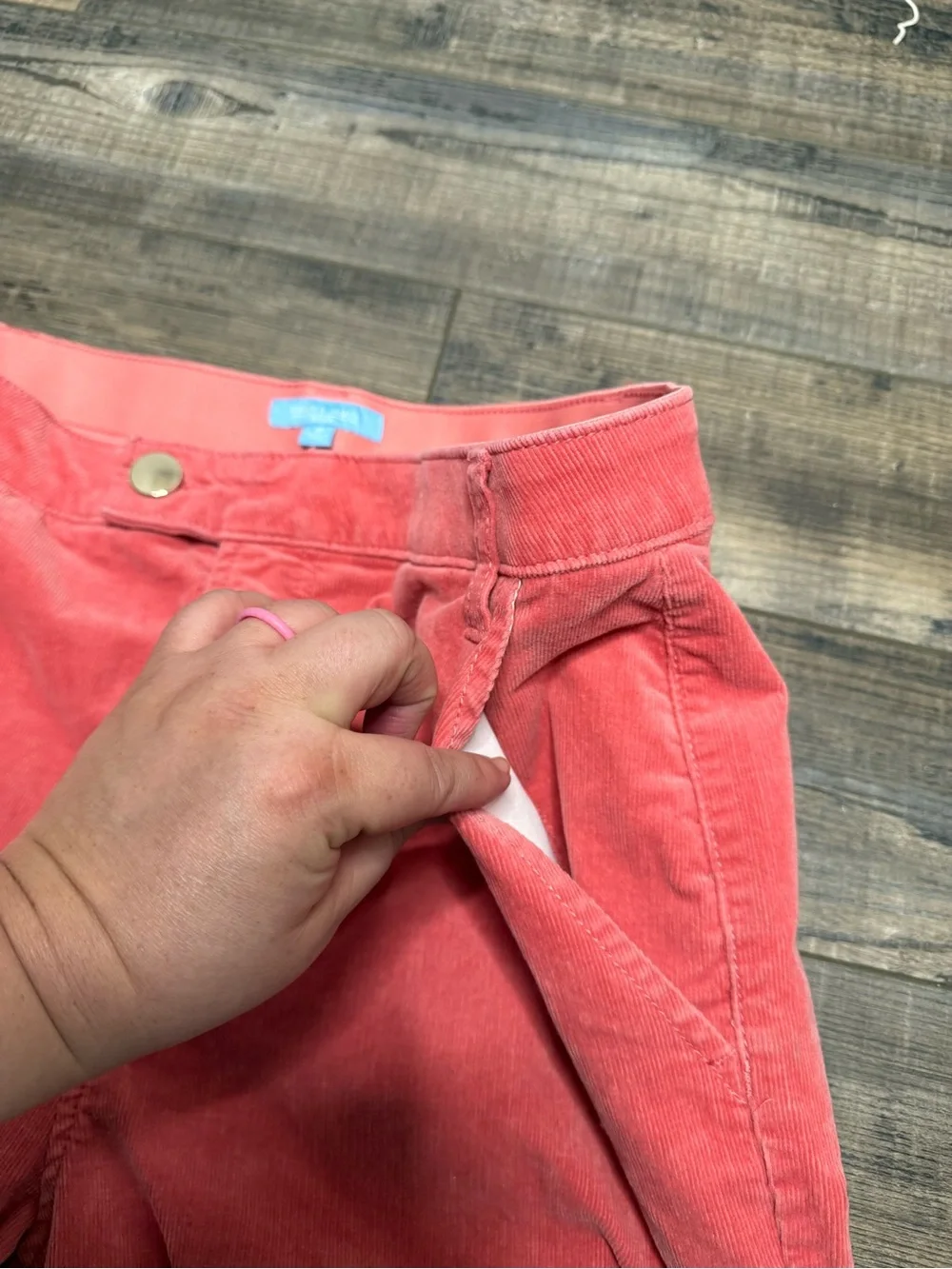 Draper Jeans RSVP Coral Wide-Leg Corduroy Pants Women's Size 16
